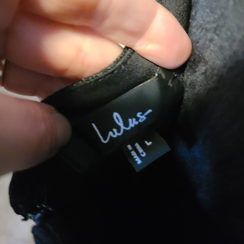 NEW Lulus Desirably Dramatic Black Lace Dress Womens L MIDI Whimsigoth Witchy - Picture 9 of 15